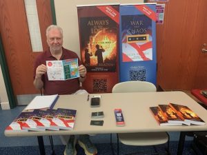 Author Roger Braden with both of his books at a book signing in Erlanger, Kentucky