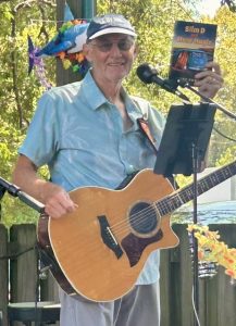 Author Jerry Powell with his new boo performing at the Wrightsville Beach Brewery.